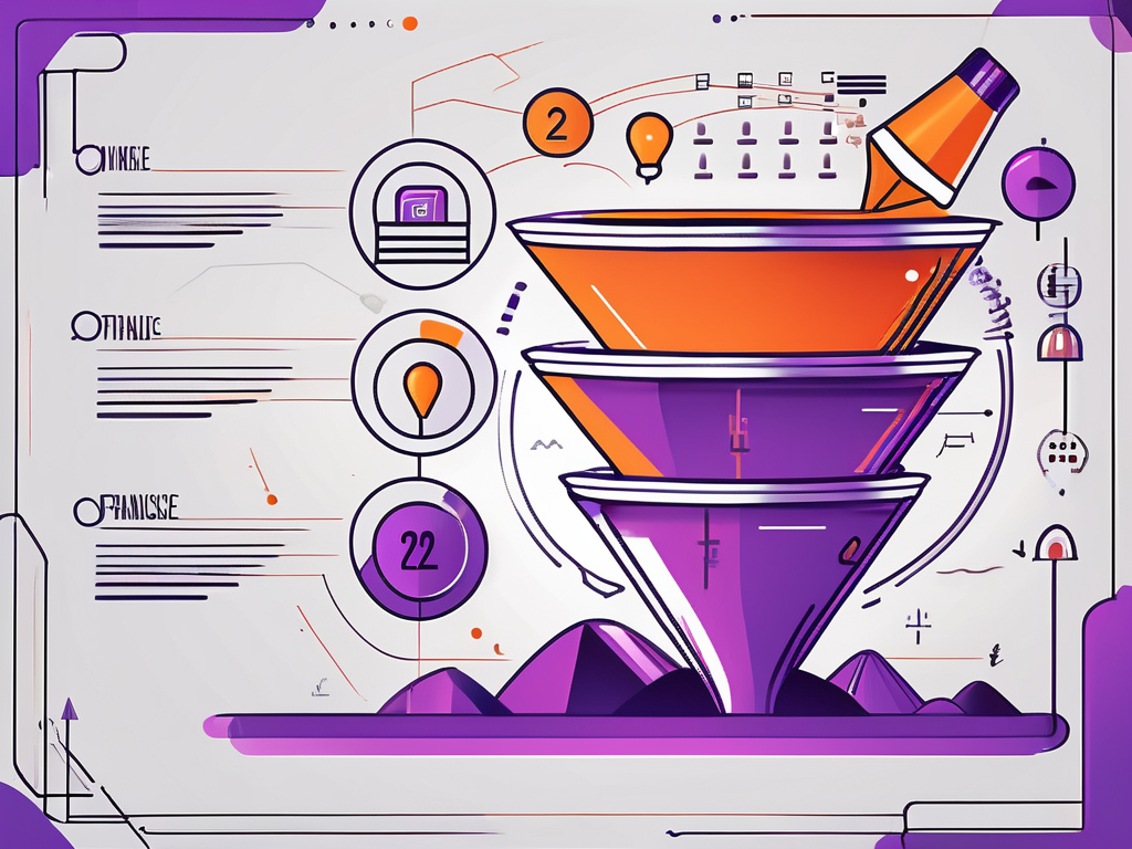 A digital marketing funnel symbolizing the process of franchise content marketing