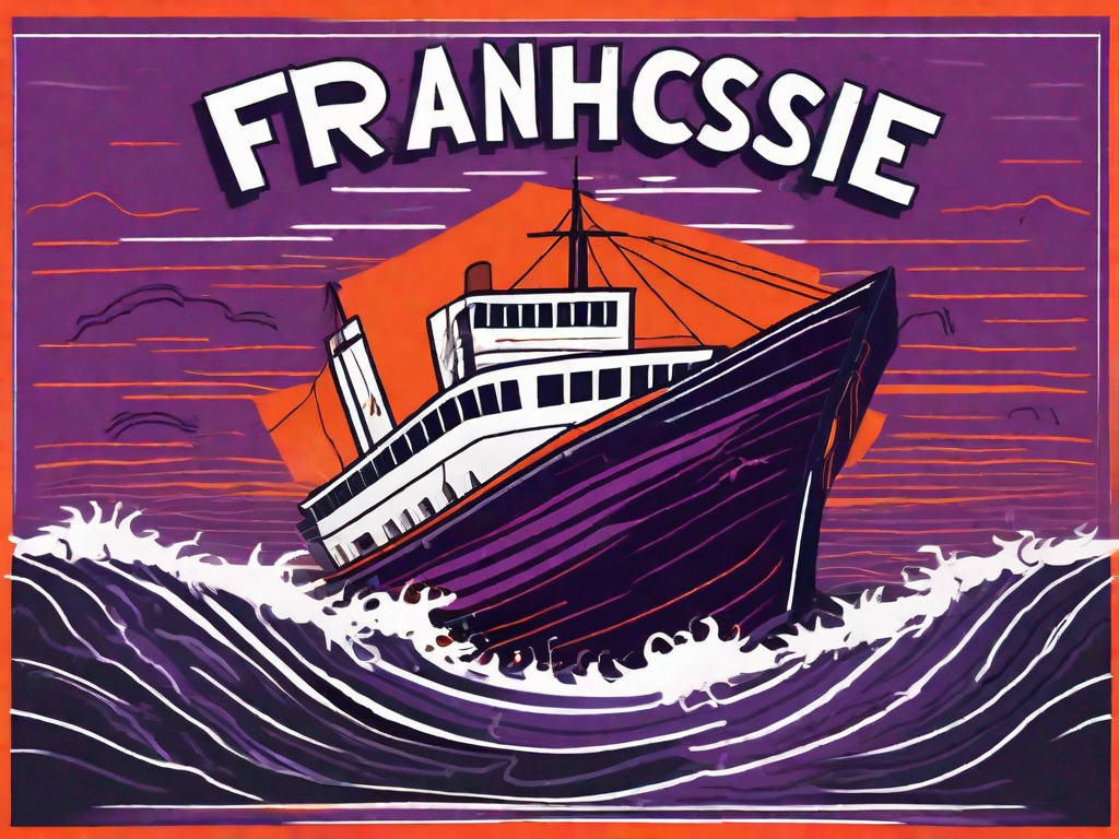 A sinking ship with the name "franchise" on it